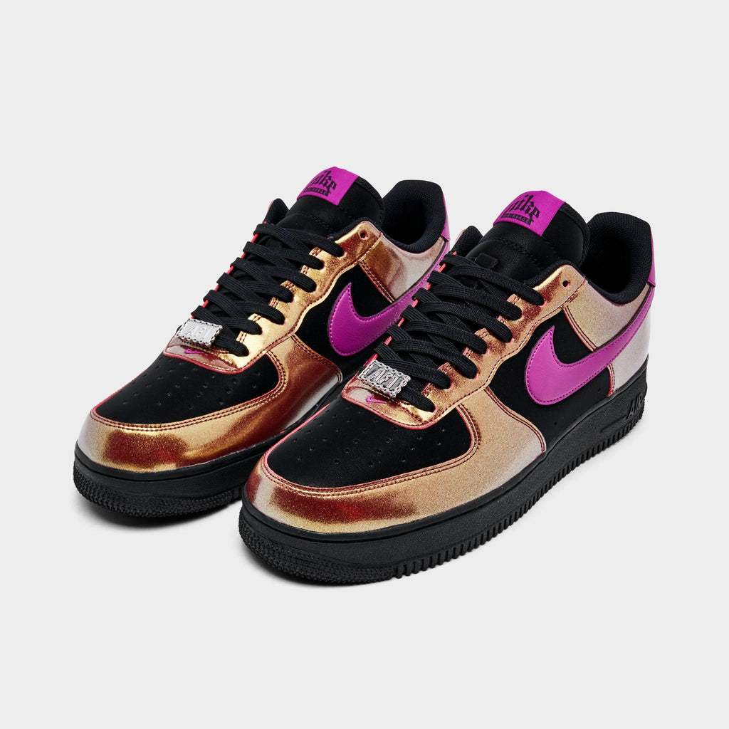 Men's Nike Air Force 1 '07 LV8 SE Glam Rock Casual Shoes - Black/Gold/Bold Berry - view 2