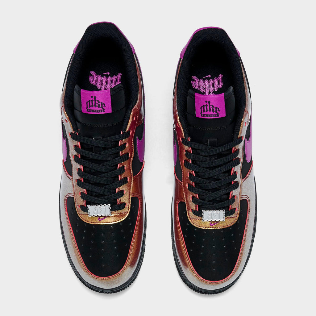 Men's Nike Air Force 1 '07 LV8 SE Glam Rock Casual Shoes - Black/Gold/Bold Berry - view 5