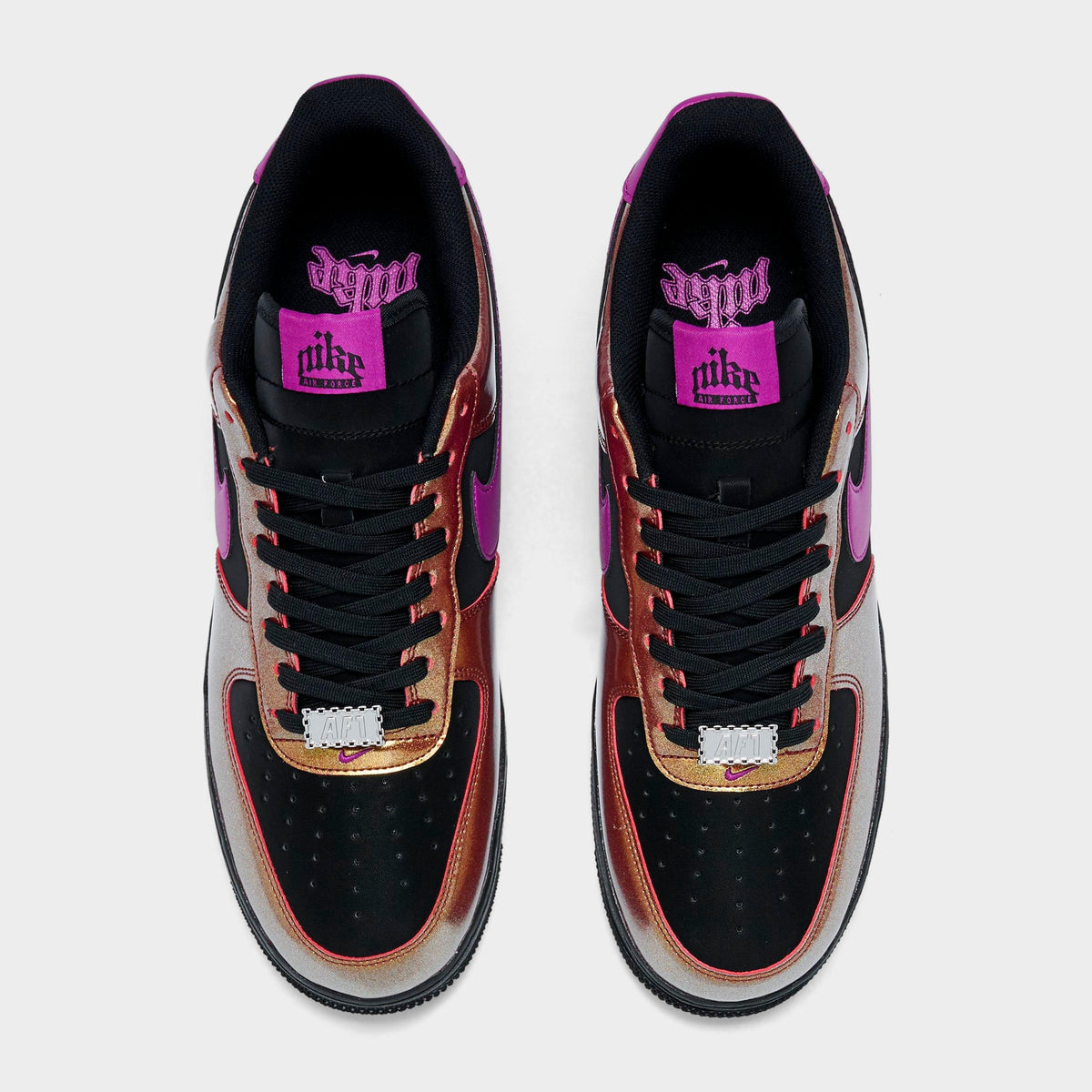 Men's Nike Air Force 1 '07 LV8 SE Glam Rock Casual Shoes - Black/Gold/Bold Berry - view 5