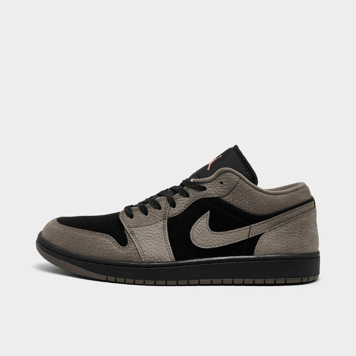 Men's Air Jordan Retro 1 Low SE Casual Shoes - Black/Olive Grey/Light Wild Mango