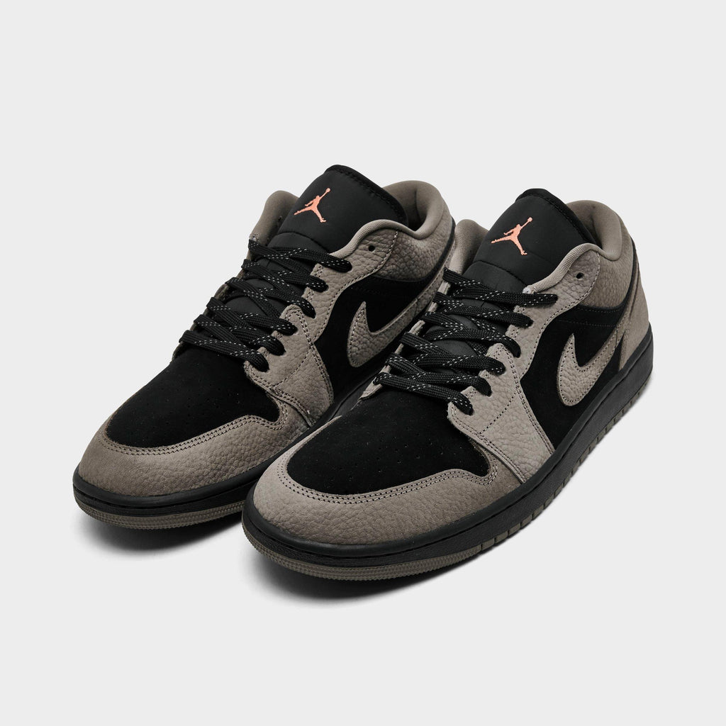 Men's Air Jordan Retro 1 Low SE Casual Shoes - Black/Olive Grey/Light Wild Mango - view 2