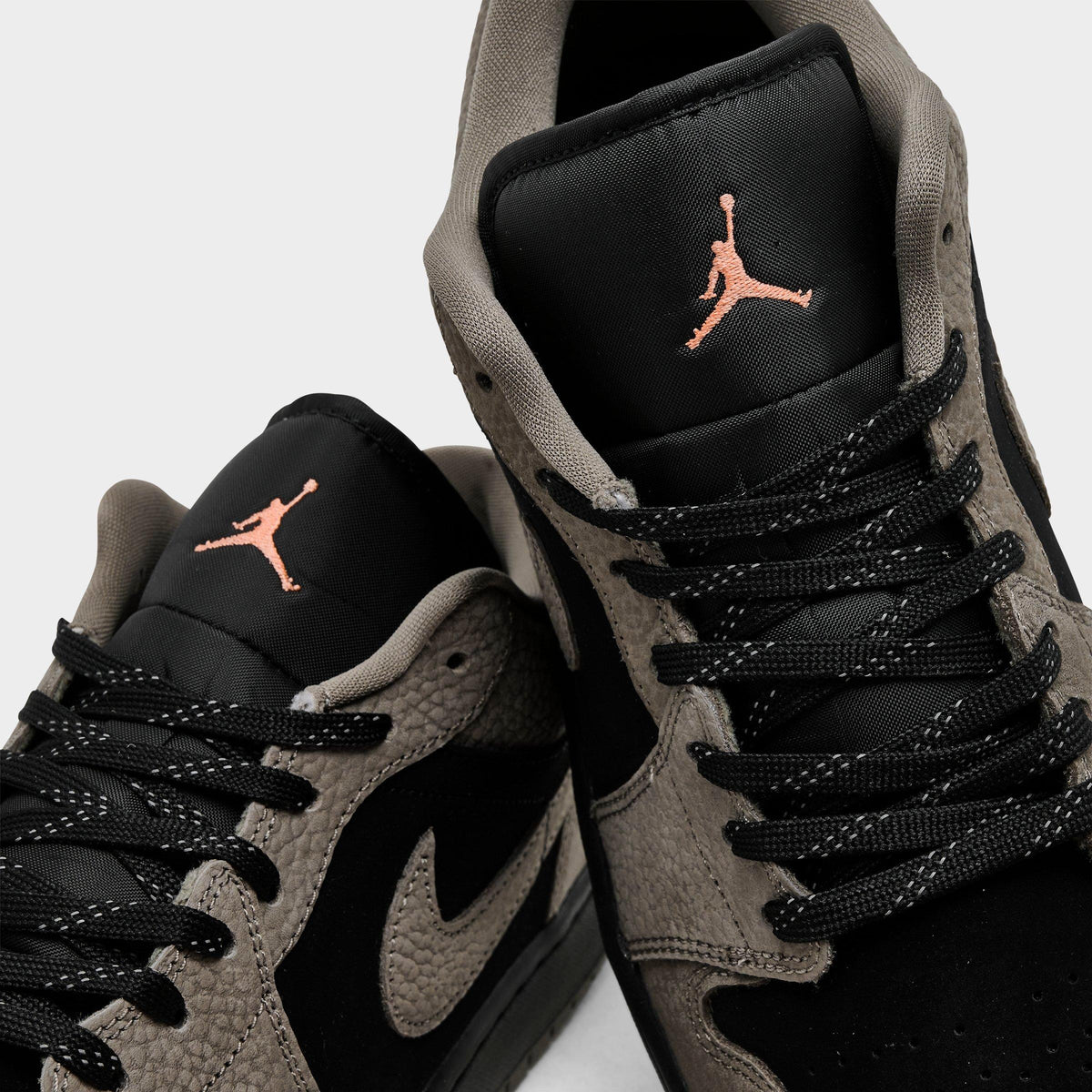 Men's Air Jordan Retro 1 Low SE Casual Shoes - Black/Olive Grey/Light Wild Mango - view 3