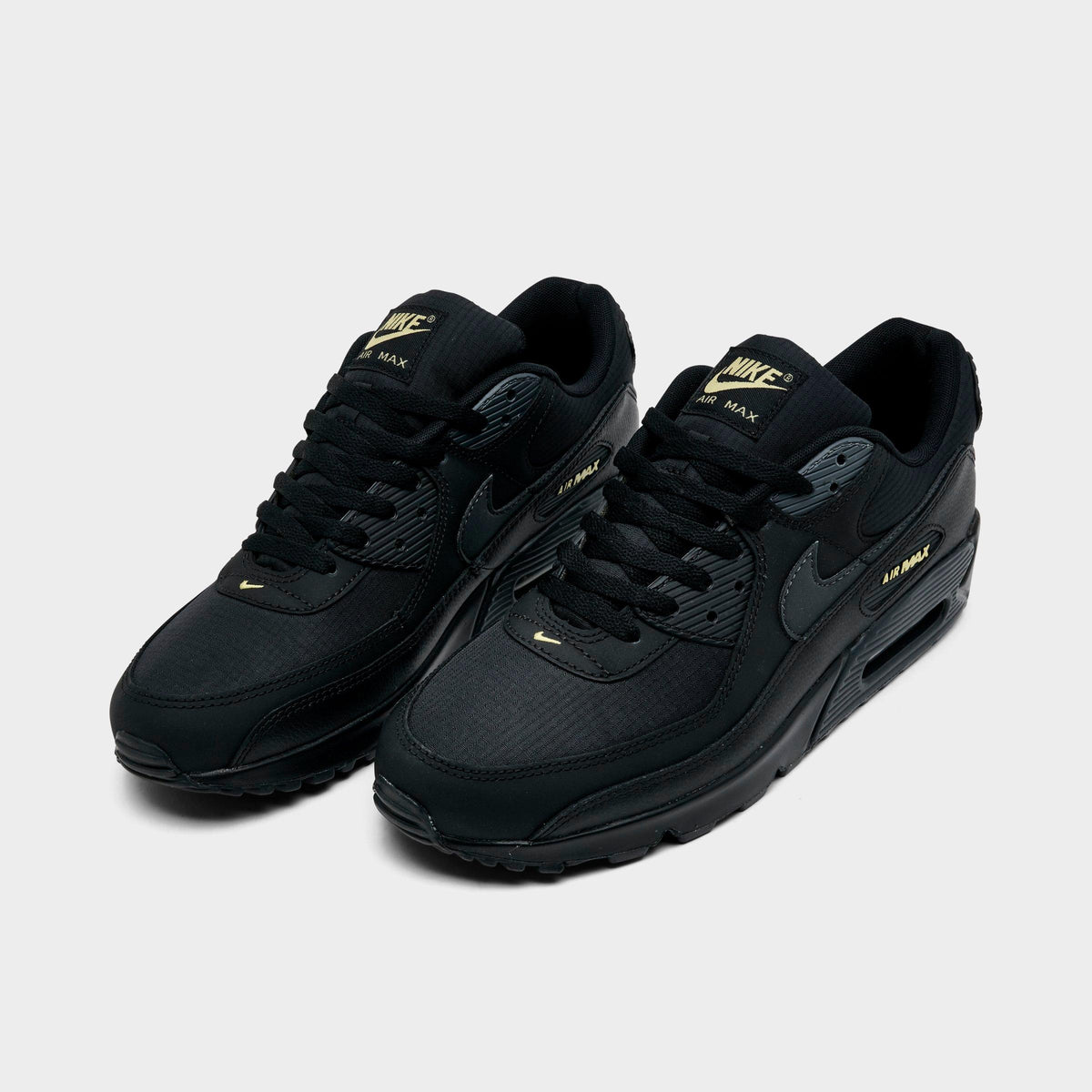 Men's Nike Air Max 90 Casual Shoes - Black/Buff Gold/Anthracite - view 2