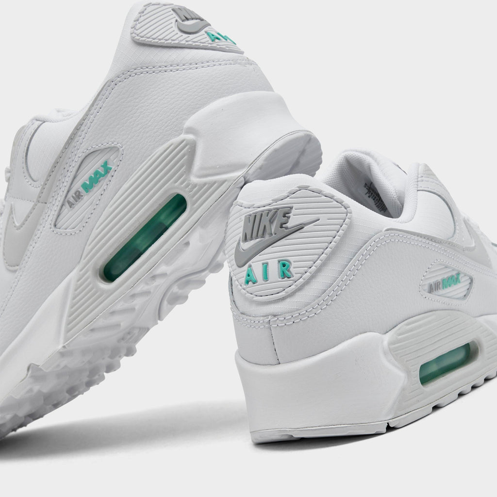 Men's Nike Air Max 90 Casual Shoes - White/Photon Dust/Hyper Turquoise - view 3