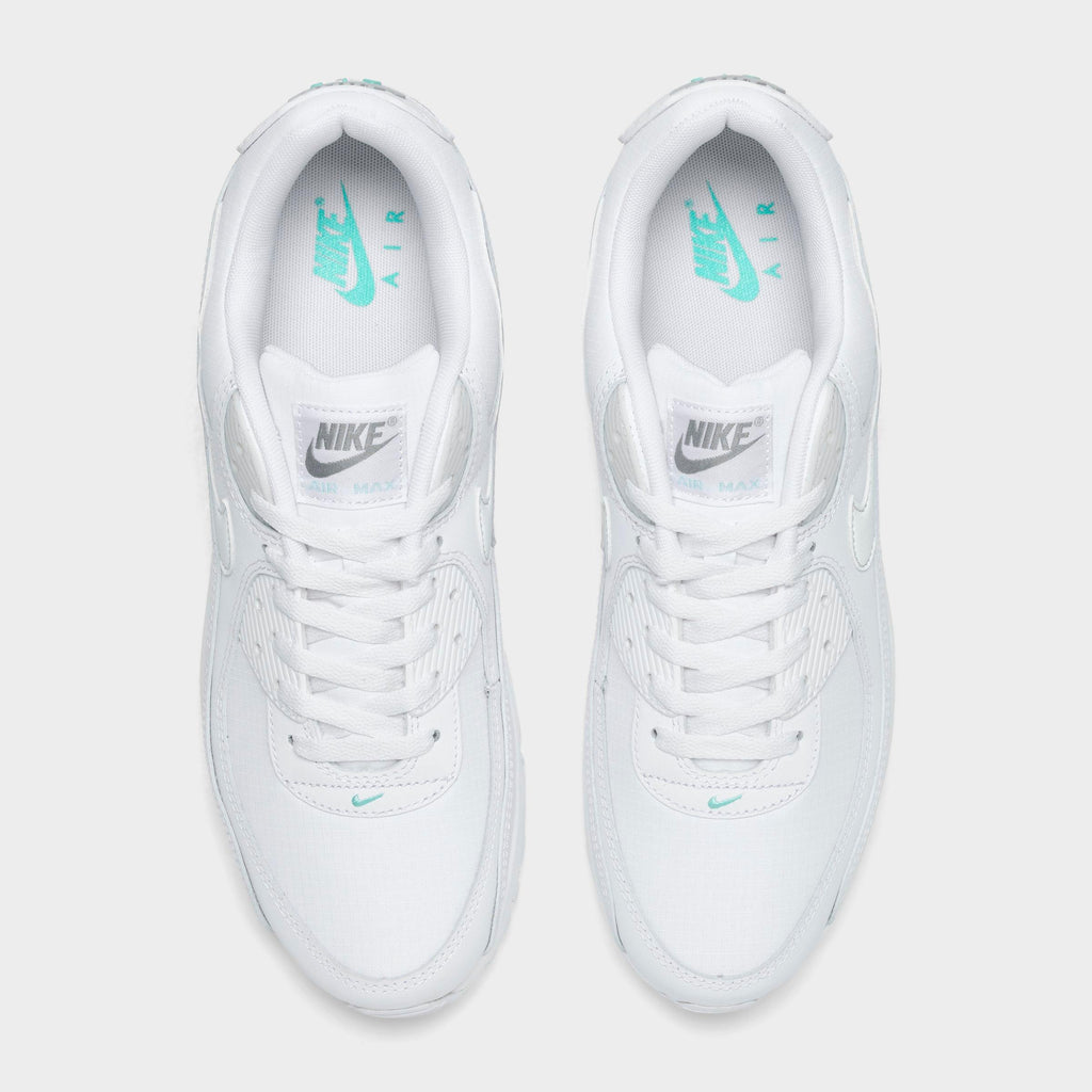 Men's Nike Air Max 90 Casual Shoes - White/Photon Dust/Hyper Turquoise - view 5