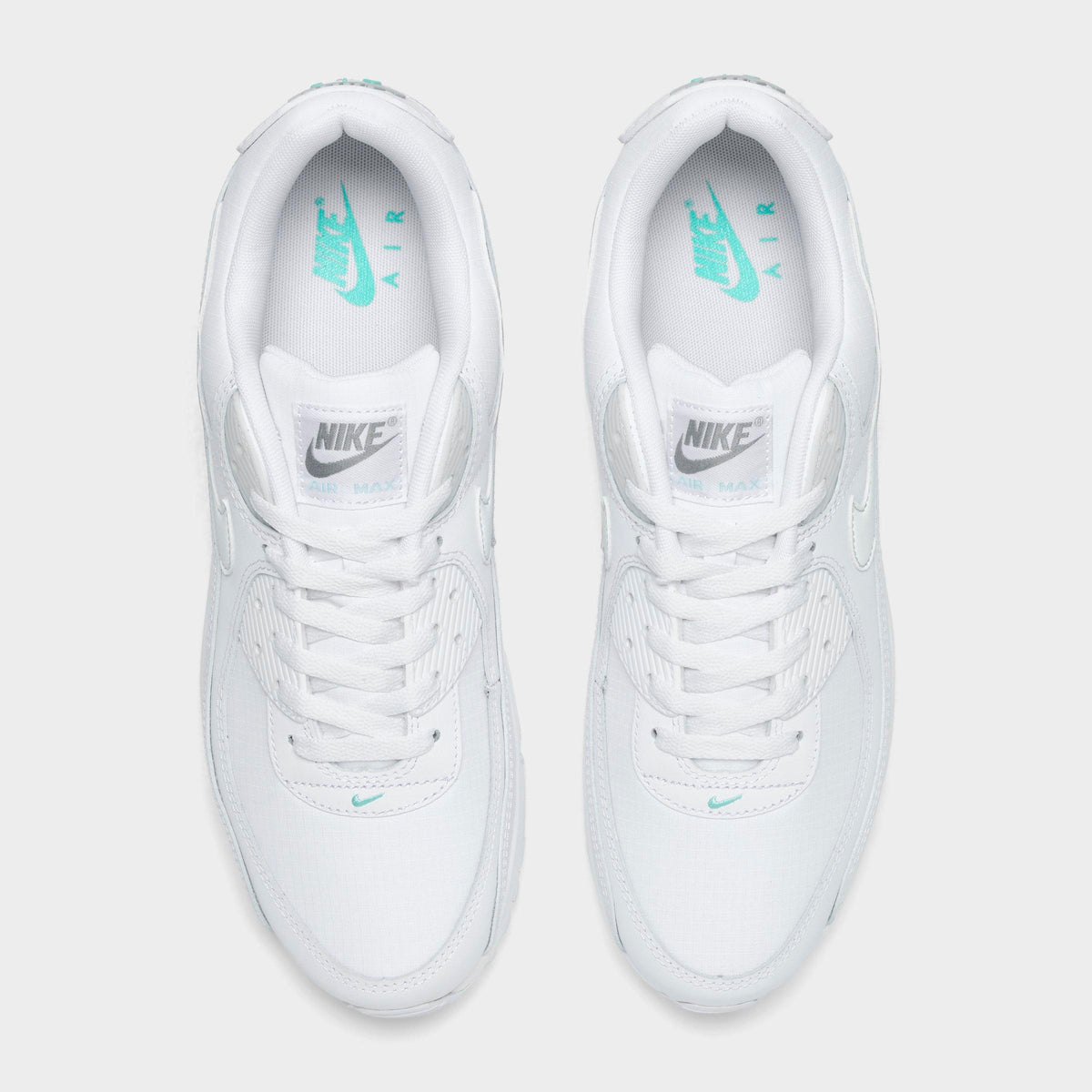 Men's Nike Air Max 90 Casual Shoes - White/Photon Dust/Hyper Turquoise - view 5
