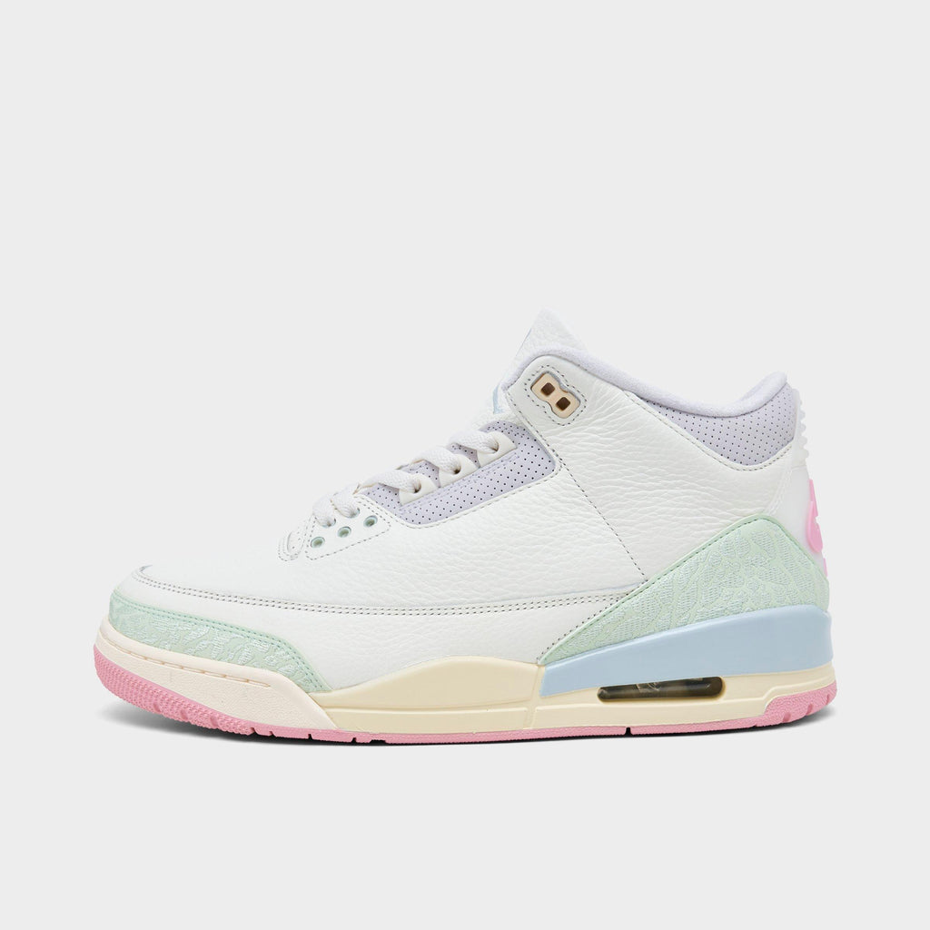 Men's Air Jordan Retro 3 Basketball Shoes - Sail/Jade Aura/Aura/Iced Carmine/Muslin/Iris Whisper