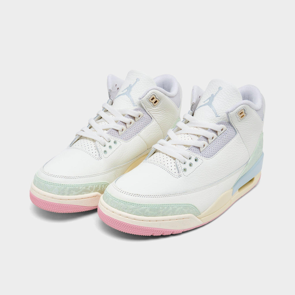 Men's Air Jordan Retro 3 Basketball Shoes - Sail/Jade Aura/Aura/Iced Carmine/Muslin/Iris Whisper - view 2