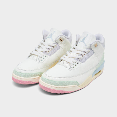 Men's Air Jordan Retro 3 Basketball Shoes - Sail/Jade Aura/Aura/Iced Carmine/Muslin/Iris Whisper - view 2