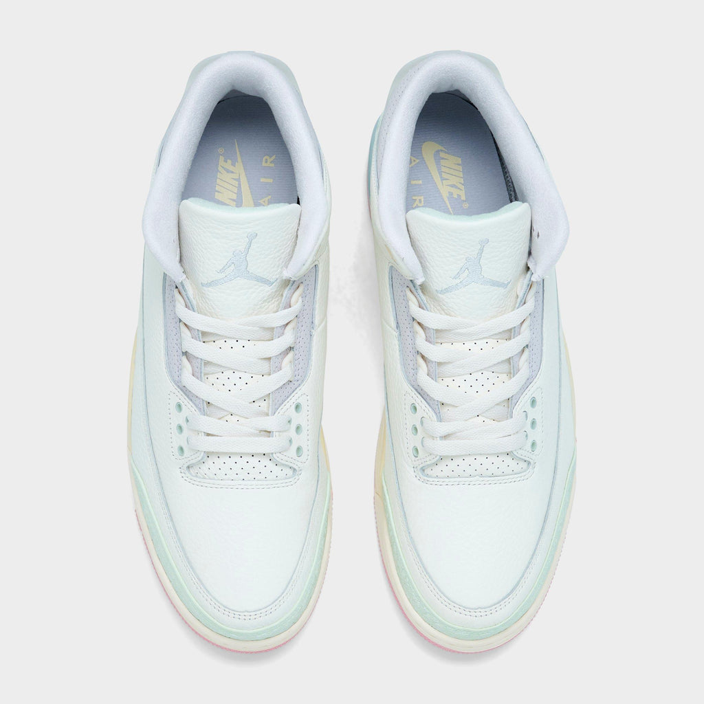 Men's Air Jordan Retro 3 Basketball Shoes - Sail/Jade Aura/Aura/Iced Carmine/Muslin/Iris Whisper - view 5