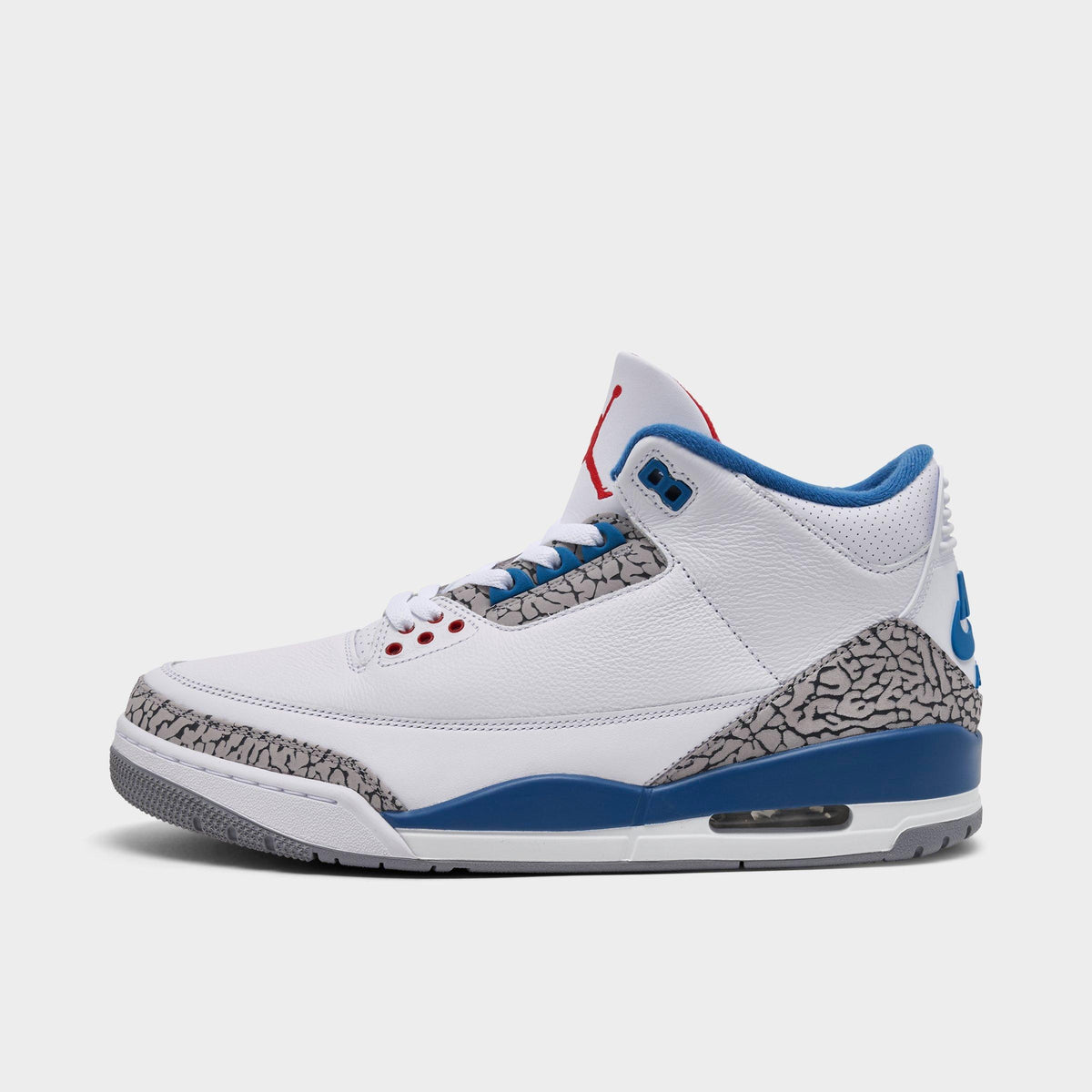 Men's Air Jordan Retro 3 Basketball Shoes - White/Varsity Red/True Blue/Cement Grey