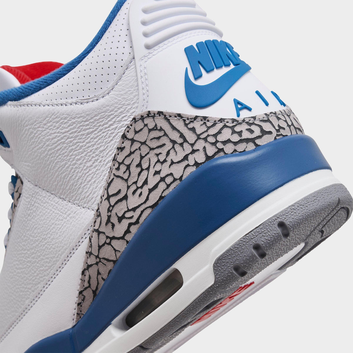 Men's Air Jordan Retro 3 Basketball Shoes - White/Varsity Red/True Blue/Cement Grey - view 3