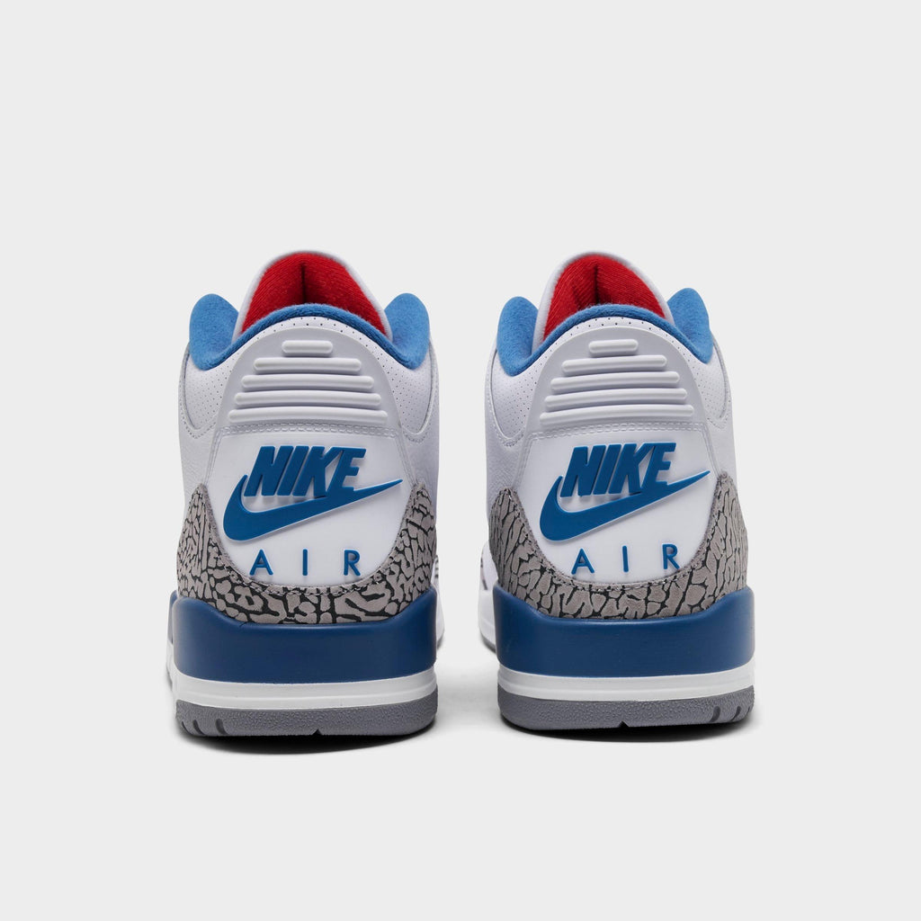 Men's Air Jordan Retro 3 Basketball Shoes - White/Varsity Red/True Blue/Cement Grey - view 4