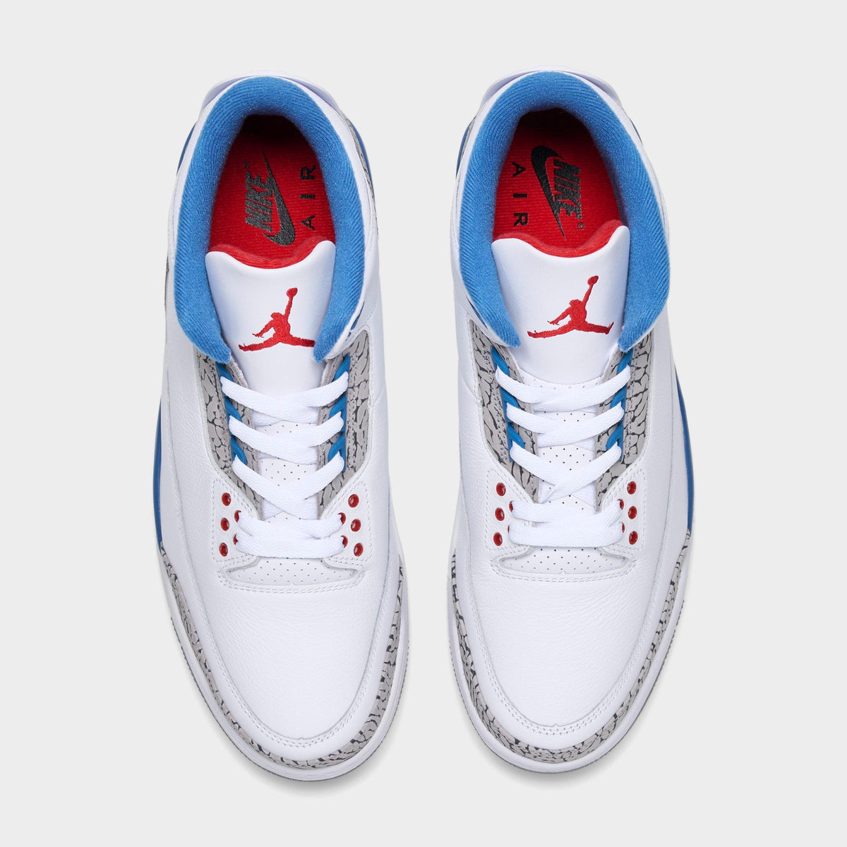 Men's Air Jordan Retro 3 Basketball Shoes - White/Varsity Red/True Blue/Cement Grey - view 5