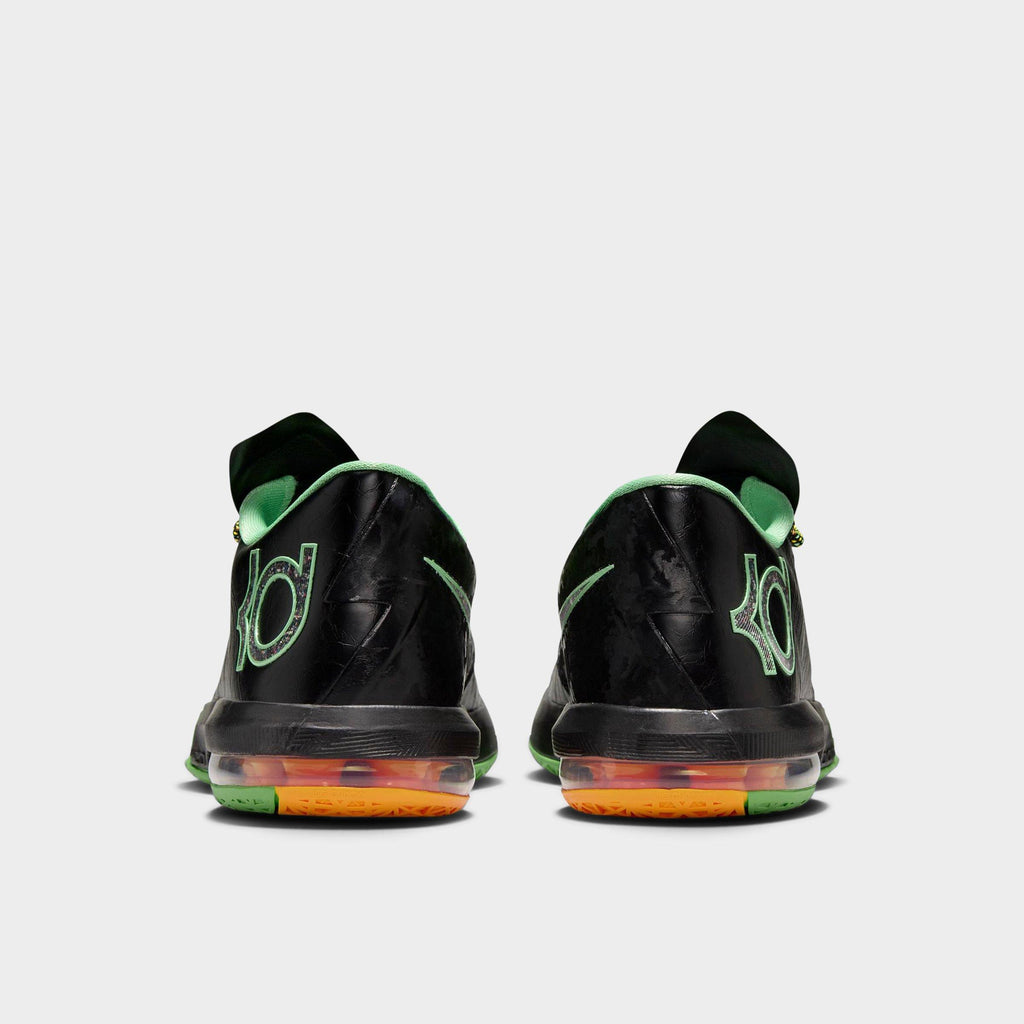 Men's Nike KD 6 Basketball Shoes - Black/Multi-Color/Light Lucid Green - view 4