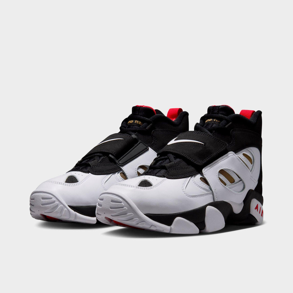 Men's Nike Air Diamond Turf 2 Casual Shoes - Black/Fire Red/Metallic Gold/White - view 2