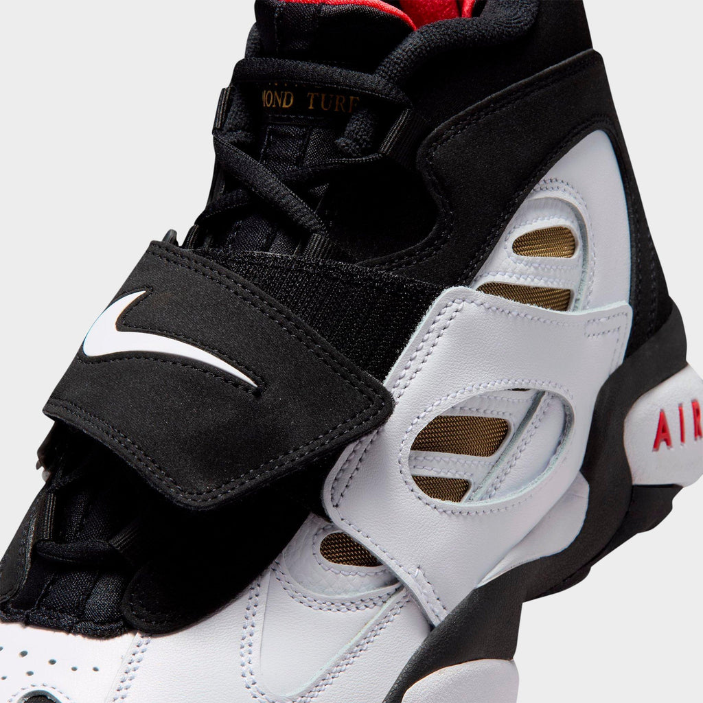Men's Nike Air Diamond Turf 2 Casual Shoes - Black/Fire Red/Metallic Gold/White - view 3