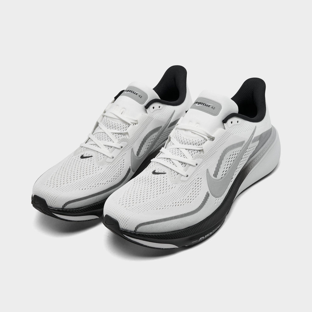 Men's Nike Pegasus 42 Running Shoes - Summit White/Photon Dust/Black/Metallic Silver - view 2