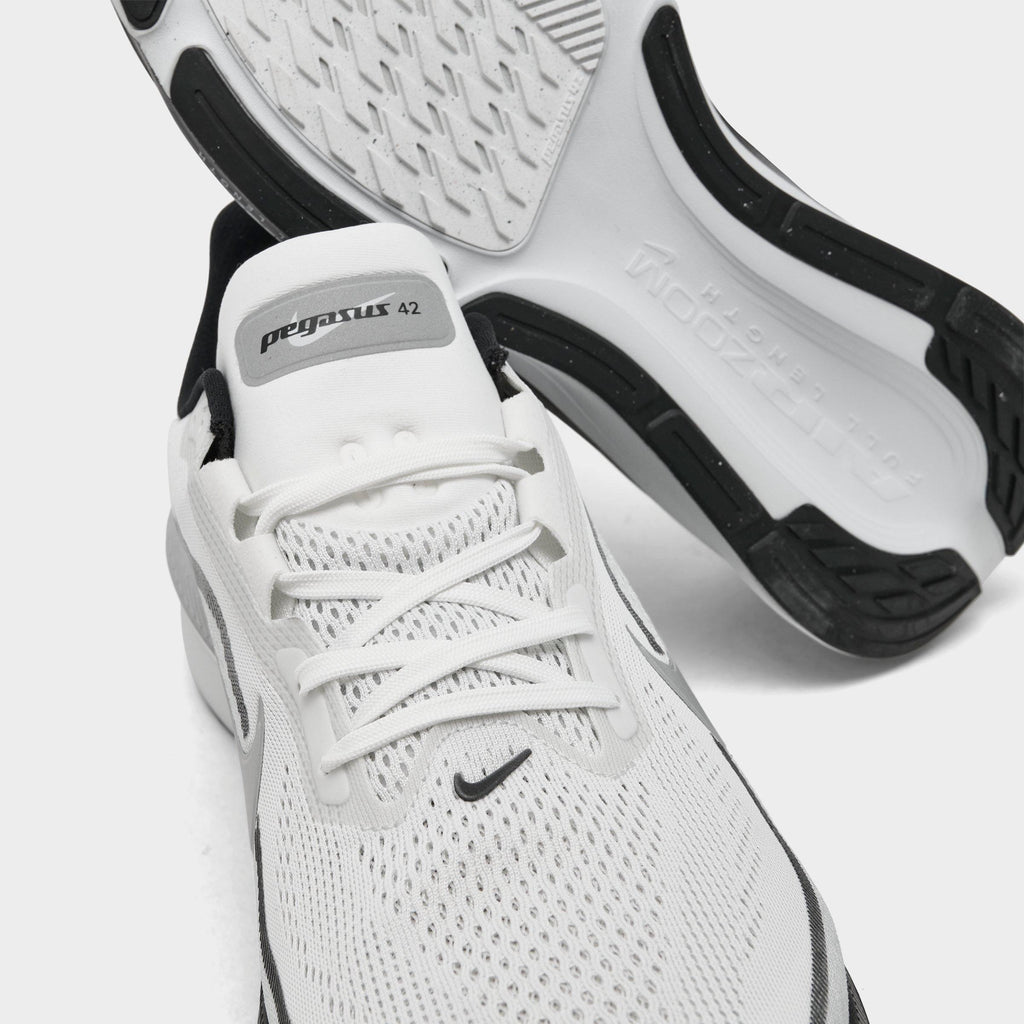 Men's Nike Pegasus 42 Running Shoes - Summit White/Photon Dust/Black/Metallic Silver - view 3