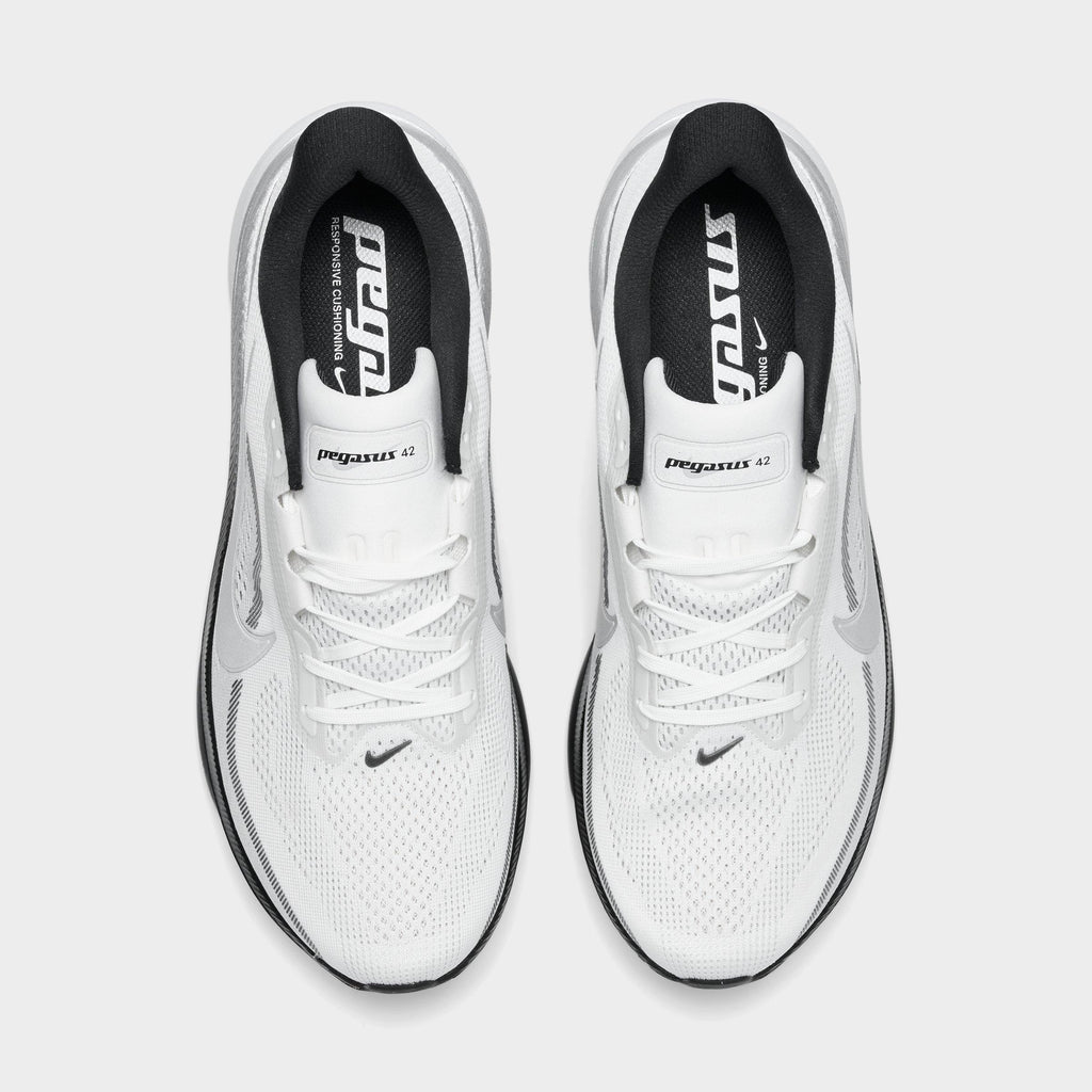 Men's Nike Pegasus 42 Running Shoes - Summit White/Photon Dust/Black/Metallic Silver - view 5