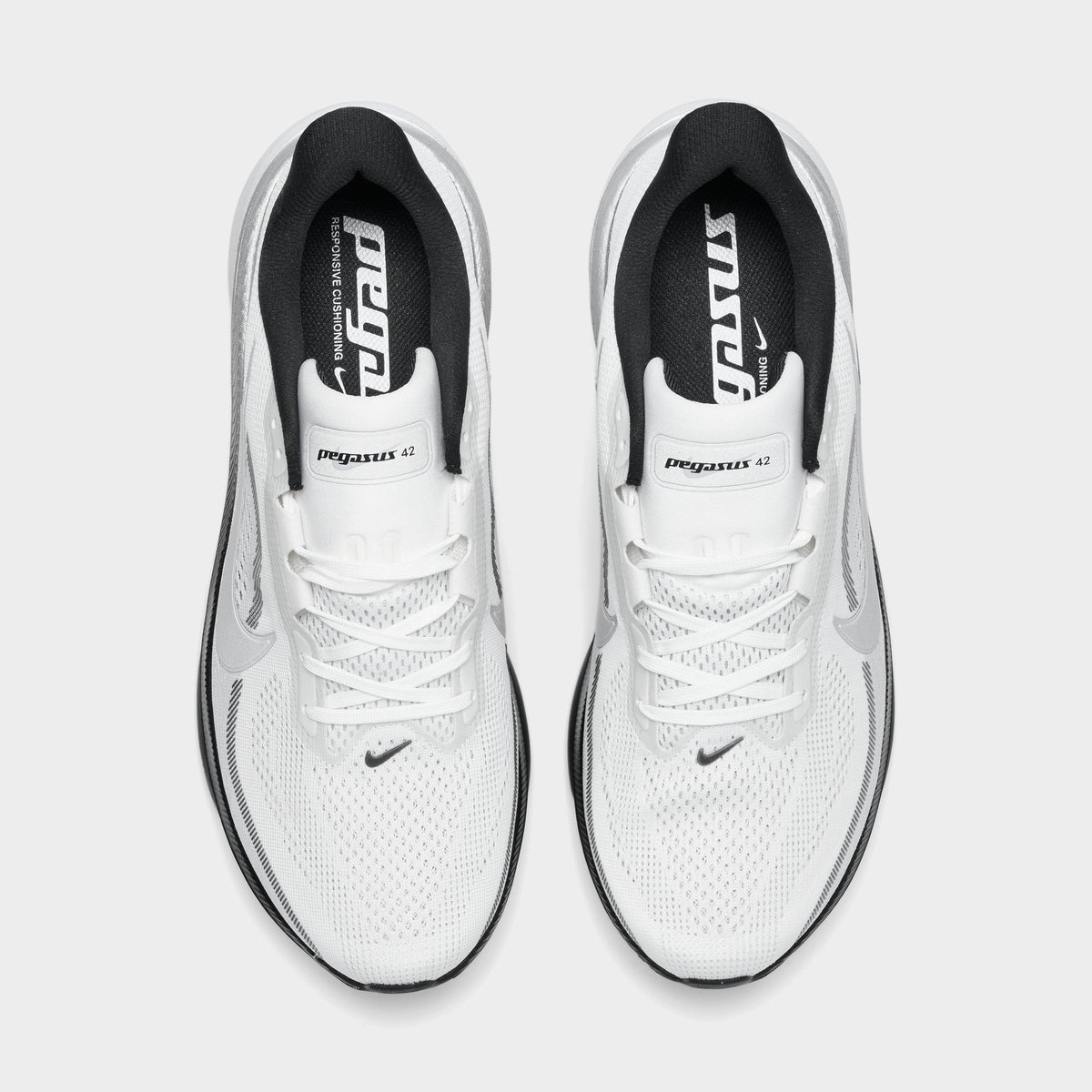 Men's Nike Pegasus 42 Running Shoes - Summit White/Photon Dust/Black/Metallic Silver - view 5