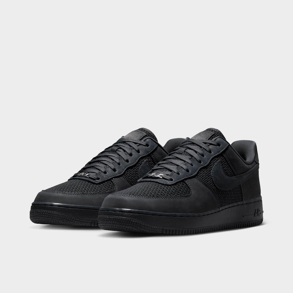 Men's Nike Air Force 1 '07 LV8 Woven Casual Shoes - Anthracite/Off Noir/Anthracite - view 2