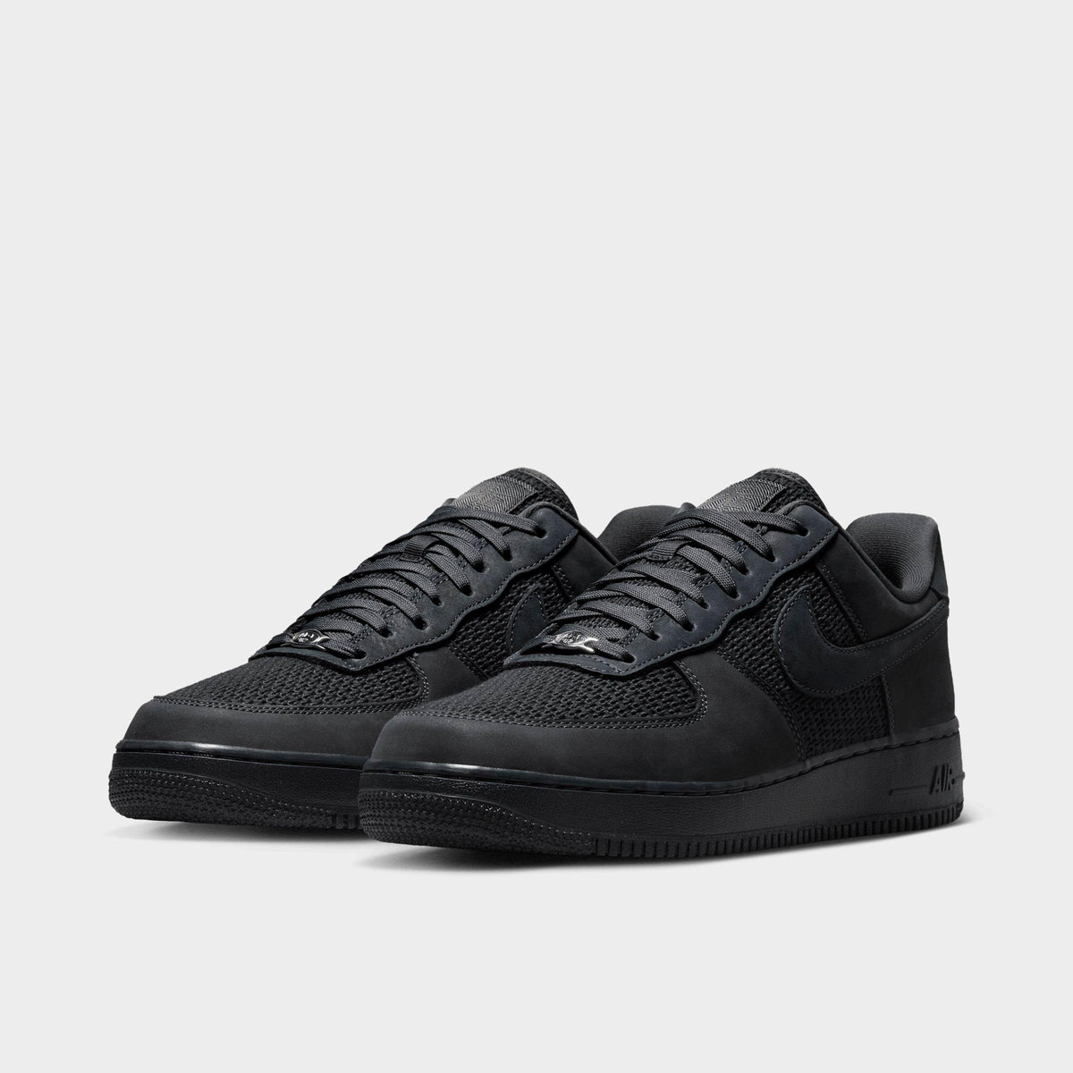 Men's Nike Air Force 1 '07 LV8 Woven Casual Shoes - Anthracite/Off Noir/Anthracite - view 2
