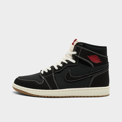 Men's Air Jordan Retro 1 High OG Casual Shoes - Black/Sail/Gum Medium Brown/University Red