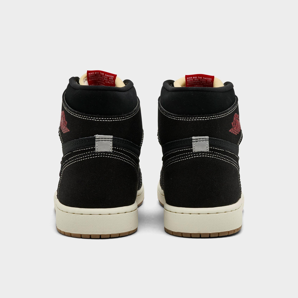 Men's Air Jordan Retro 1 High OG Casual Shoes - Black/Sail/Gum Medium Brown/University Red - view 4