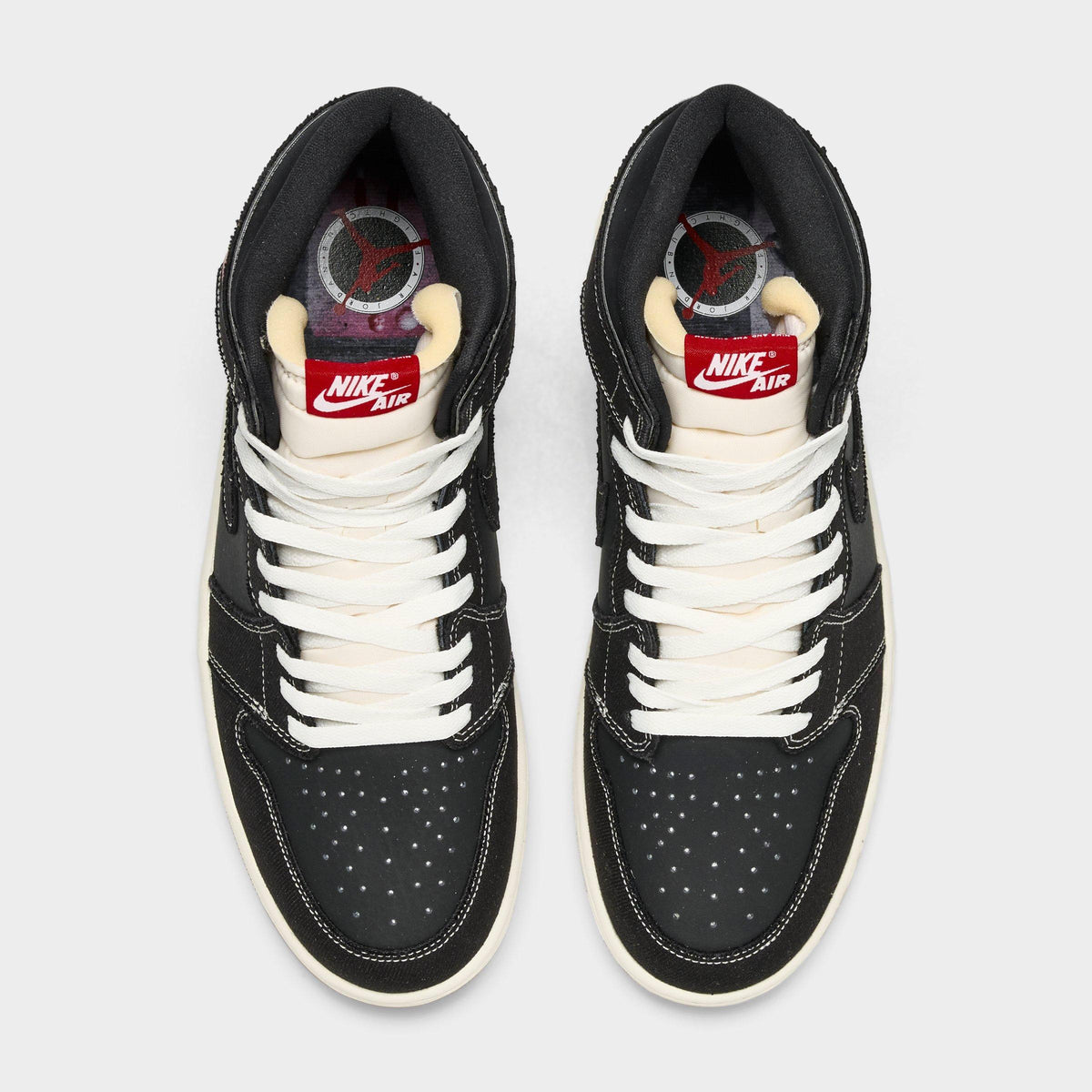 Men's Air Jordan Retro 1 High OG Casual Shoes - Black/Sail/Gum Medium Brown/University Red - view 5