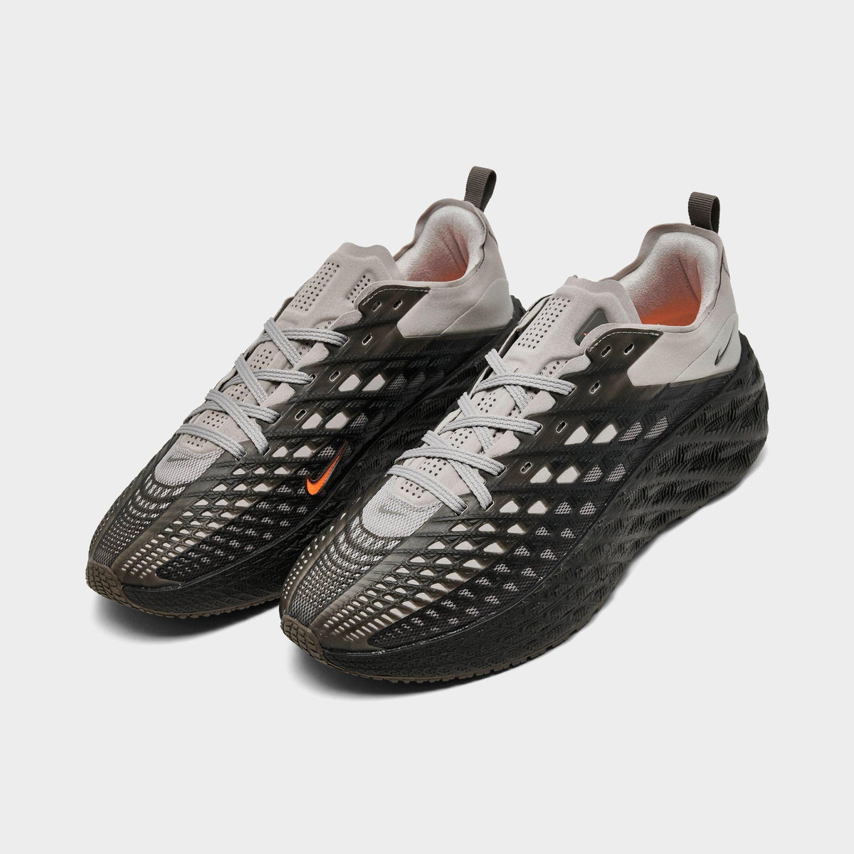 Men's Nike Ava Edge Casual Shoes - College Grey/Dark Smoke Grey/Total Orange/Black - view 2