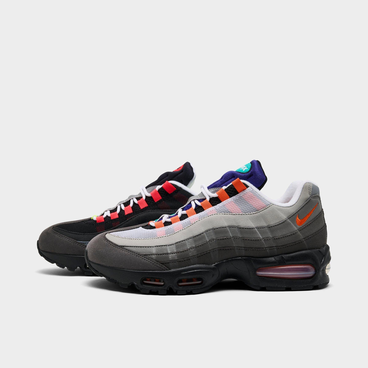 Men's Nike Air Max 95 Big Bubble PRM Casual Shoes - Black/Volt/Team Orange/Multi