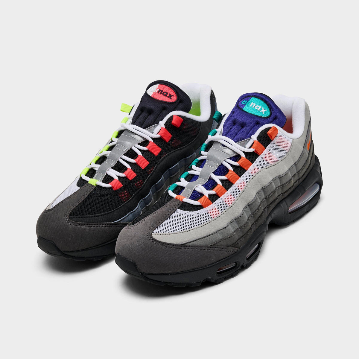 Men's Nike Air Max 95 Big Bubble PRM Casual Shoes - Black/Volt/Team Orange/Multi - view 2