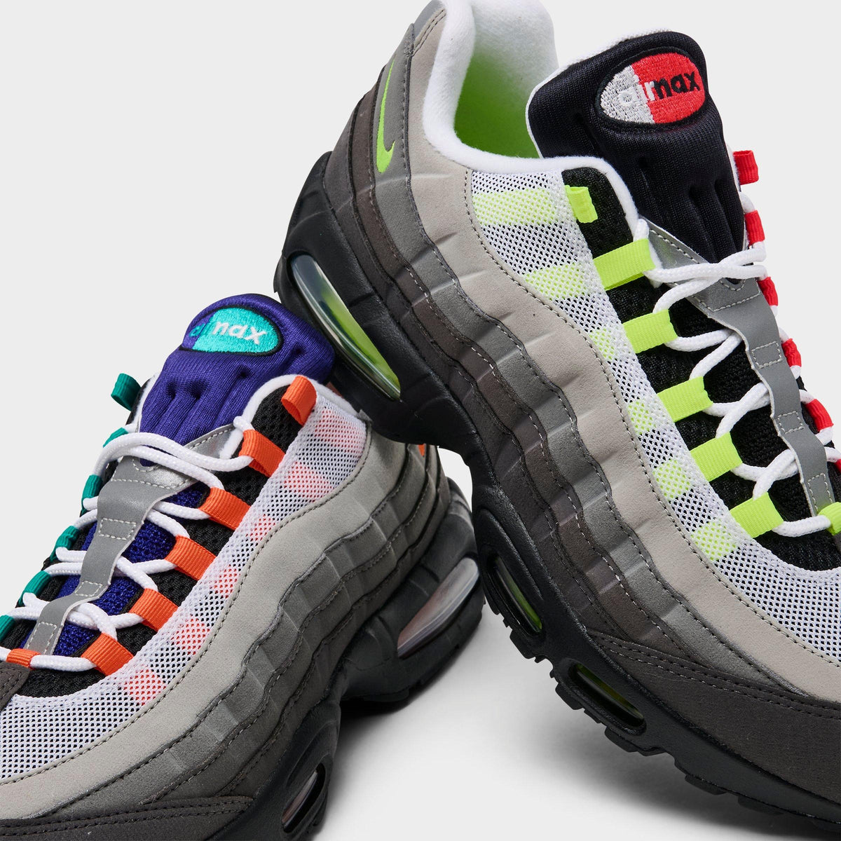 Men's Nike Air Max 95 Big Bubble PRM Casual Shoes - Black/Volt/Team Orange/Multi - view 3