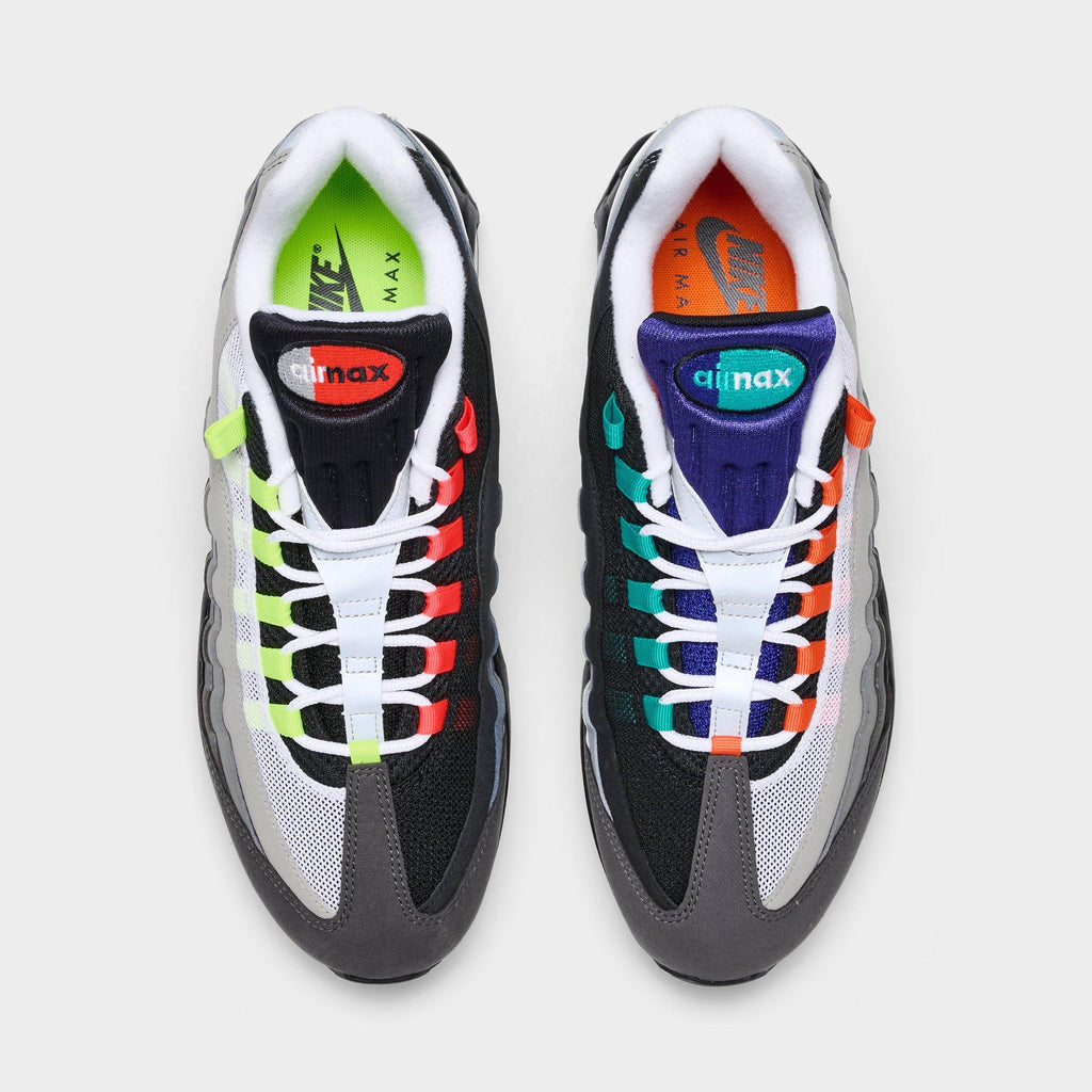 Men's Nike Air Max 95 Big Bubble PRM Casual Shoes - Black/Volt/Team Orange/Multi - view 5