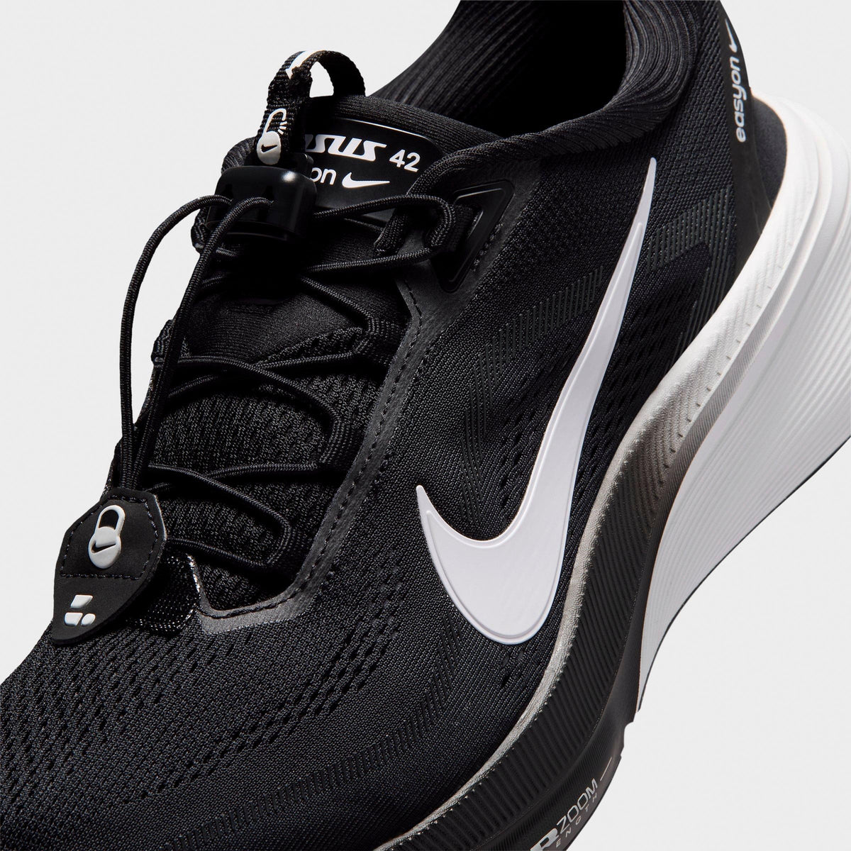 Men's Nike Pegasus 42 EasyOn Running Shoes - Black/Dark Smoke Grey/White - view 3