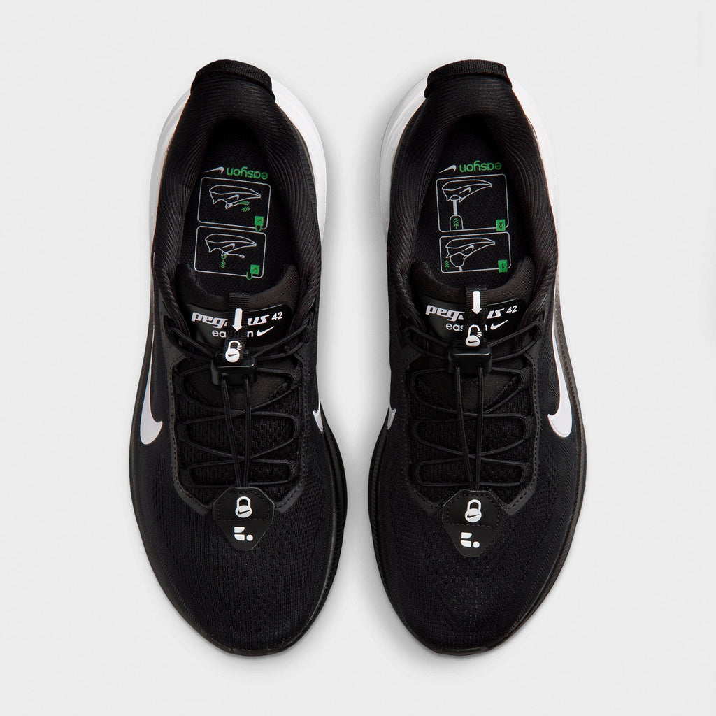Men's Nike Pegasus 42 EasyOn Running Shoes - Black/Dark Smoke Grey/White - view 5