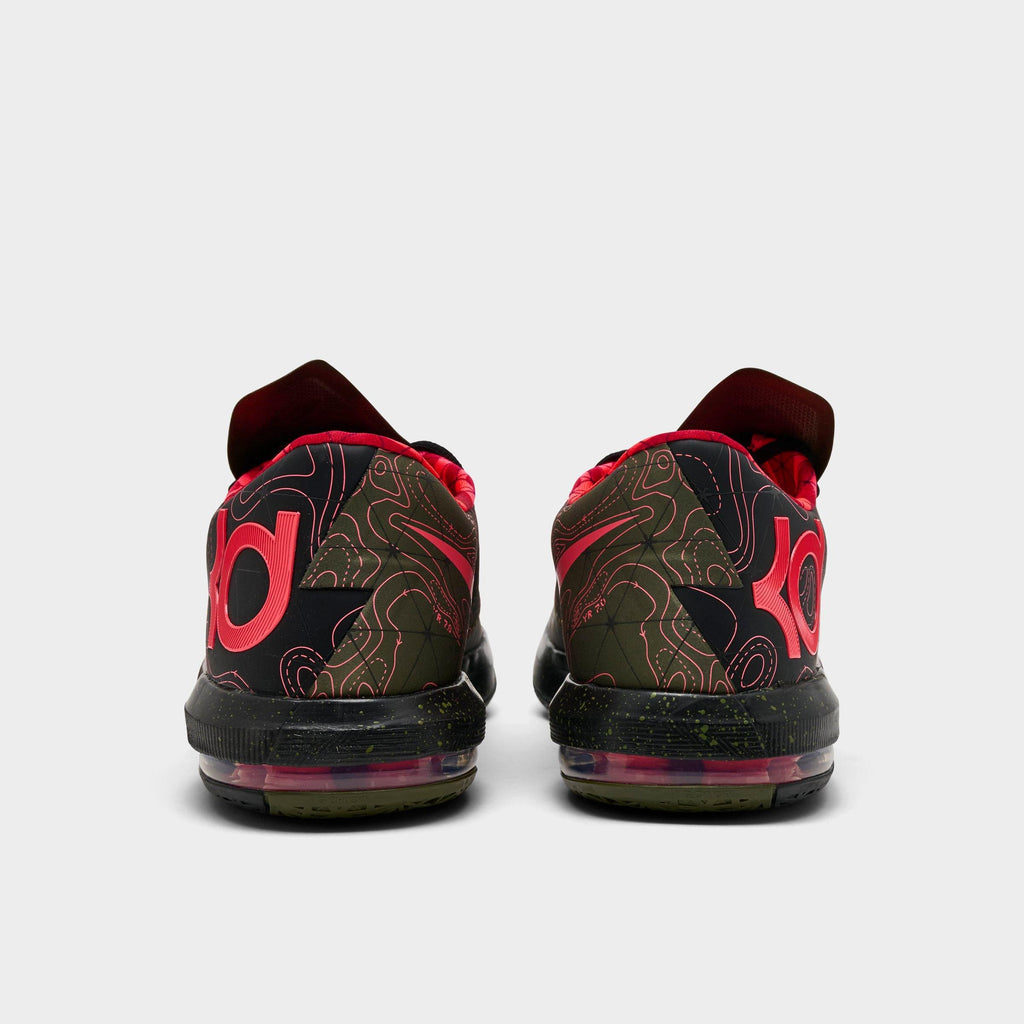 Men's Nike KD 6 Basketball Shoes - Black/Atomic Red/Medium Olive/Noble Red - view 4