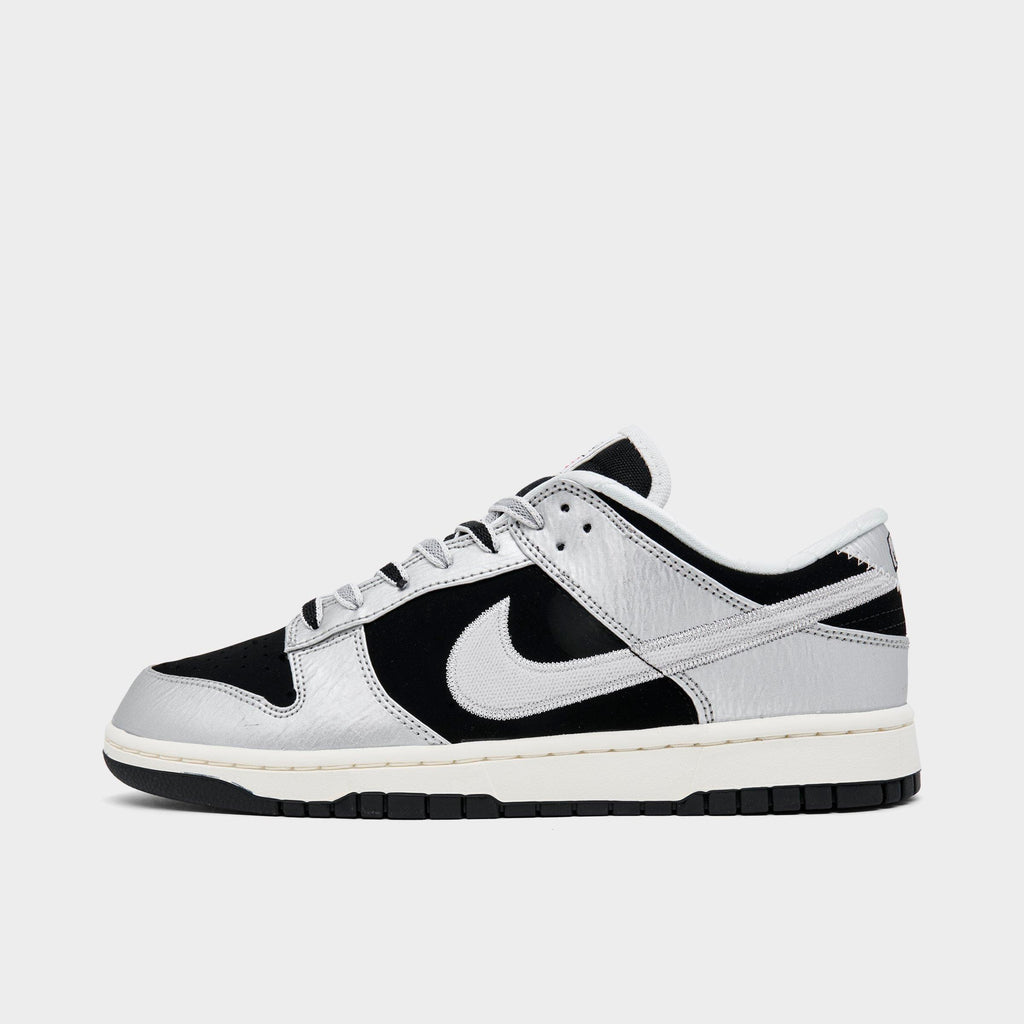 Men's Nike Dunk Low Retro Casual Shoes - Metallic Silver/Black/Sail/Metallic Silver