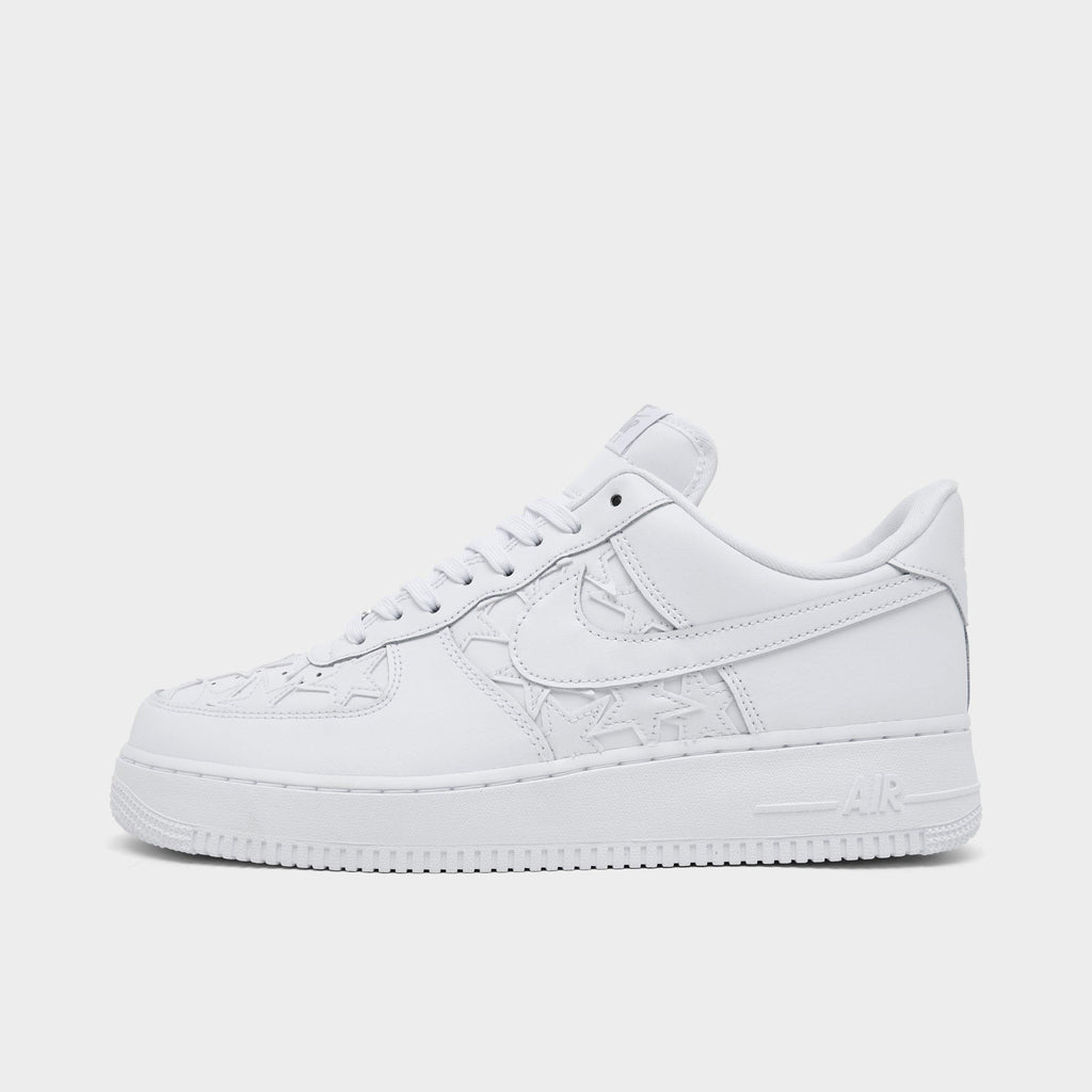 Men's Nike Air Force 1 '07 Low LE Stars Casual Shoes - White/White/Metallic Silver