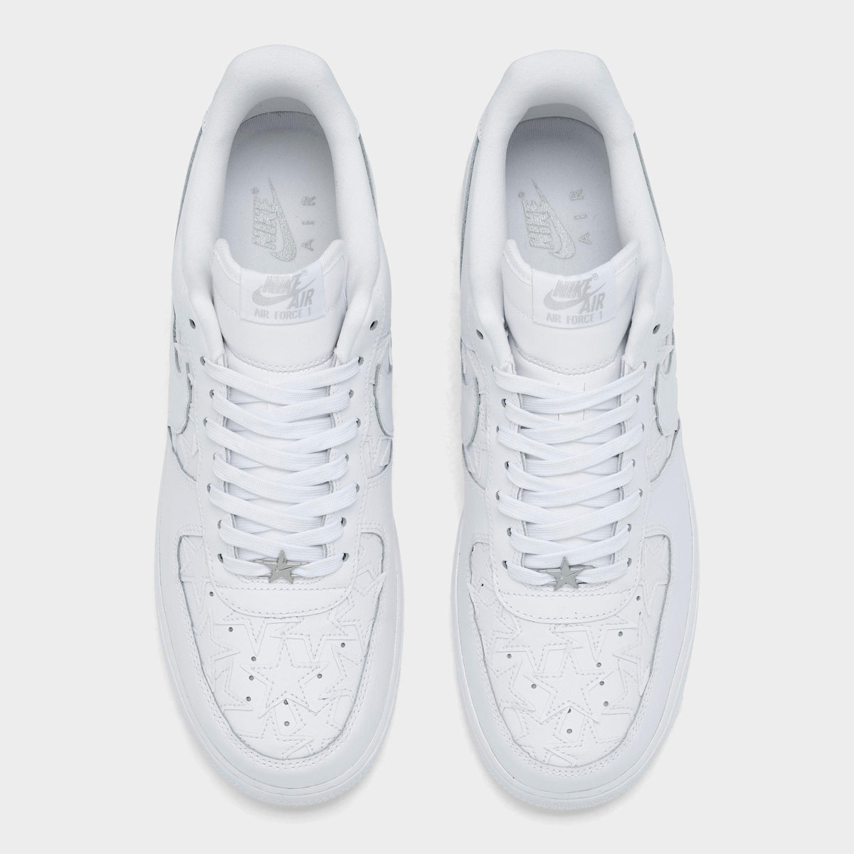 Men's Nike Air Force 1 '07 Low LE Stars Casual Shoes - White/White/Metallic Silver - view 5