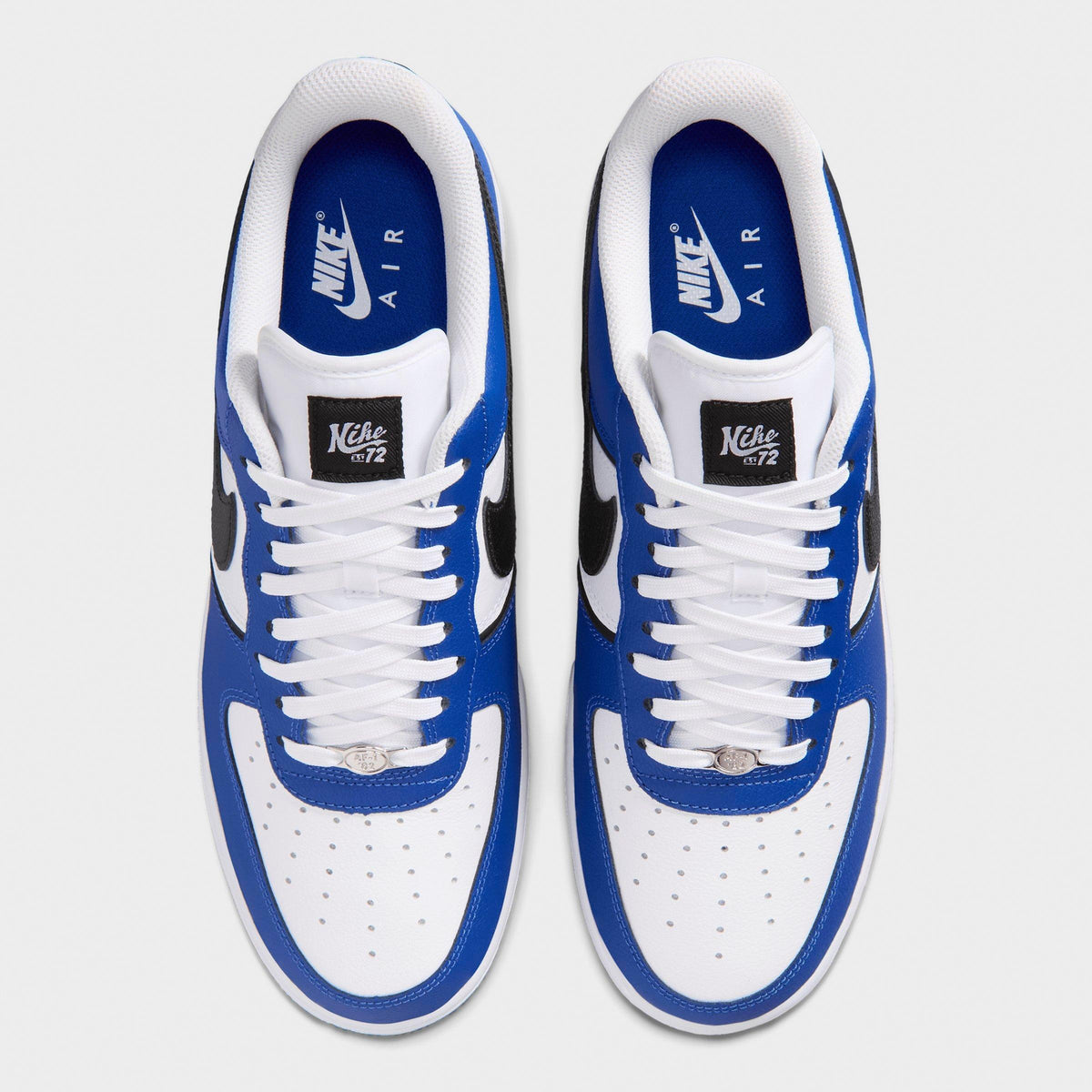 Men's Nike Air Force 1 '07 LV8 Sport Casual Shoes - Old Royal/White/Metallic Silver/Black - view 5