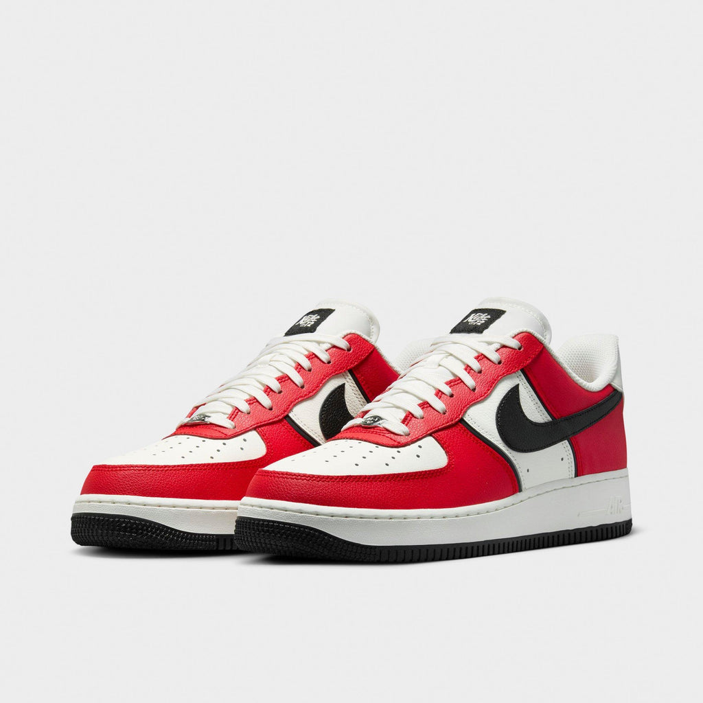 Men's Nike Air Force 1 '07 LV8 Sport Casual Shoes - University Red/Black/Sail - view 2