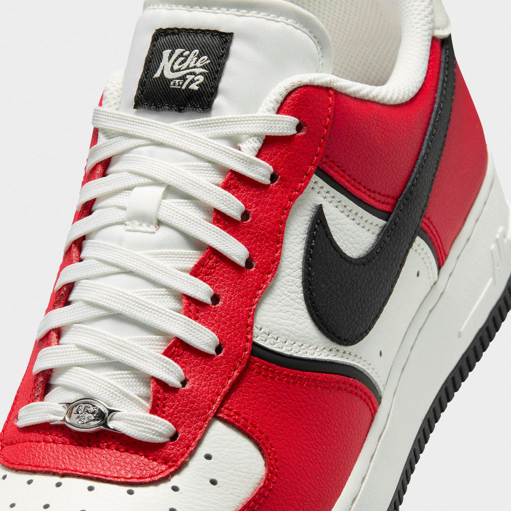 Men's Nike Air Force 1 '07 LV8 Sport Casual Shoes - University Red/Black/Sail - view 3