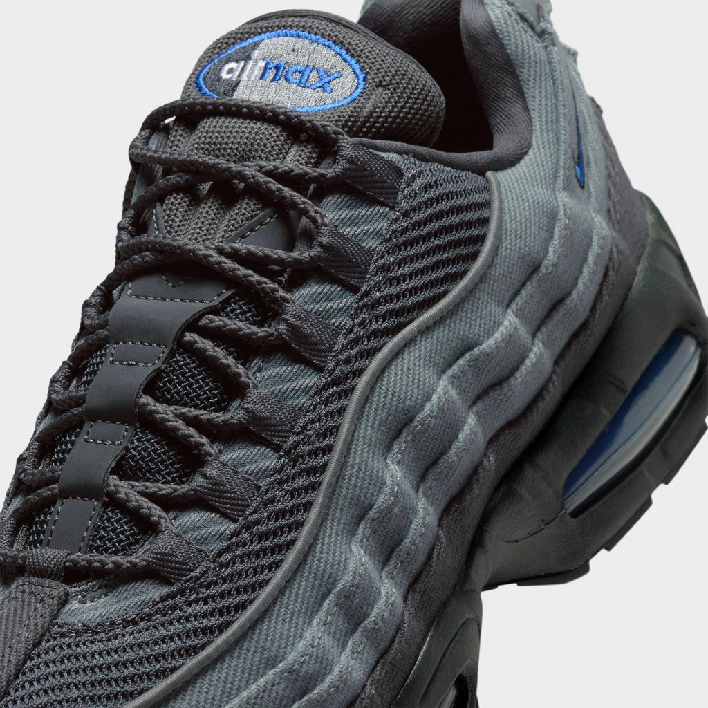 Men's Nike Air Max 95 Big Bubble Casual Shoes - Smoke Grey/Anthracite/Black/Racer Blue - view 3