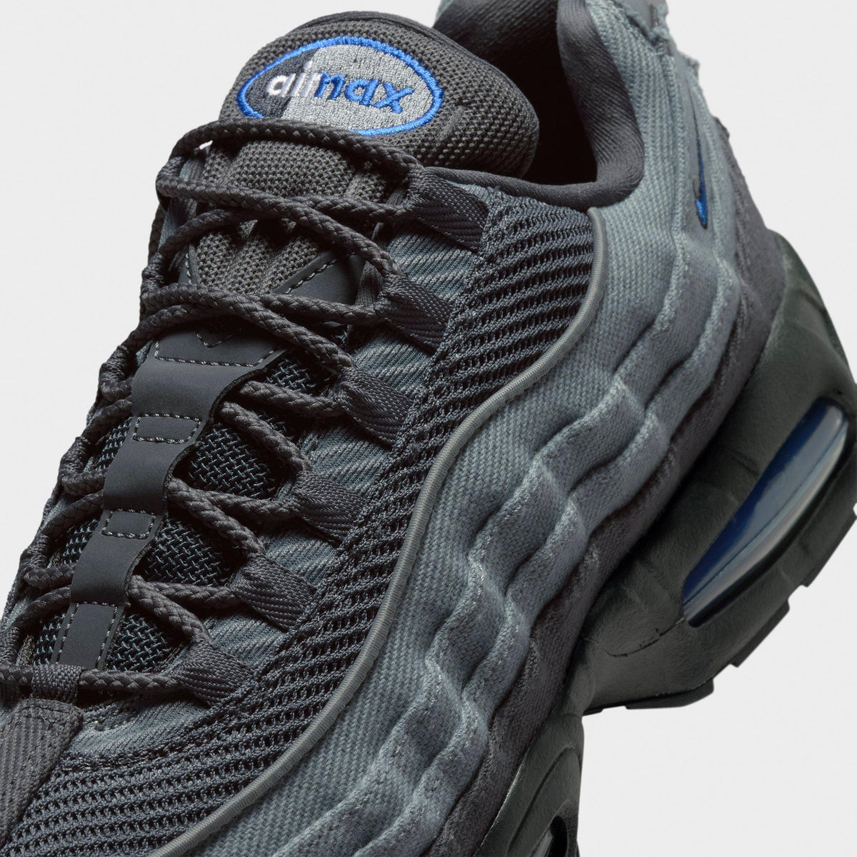 Men's Nike Air Max 95 Big Bubble Casual Shoes - Smoke Grey/Anthracite/Black/Racer Blue - view 3
