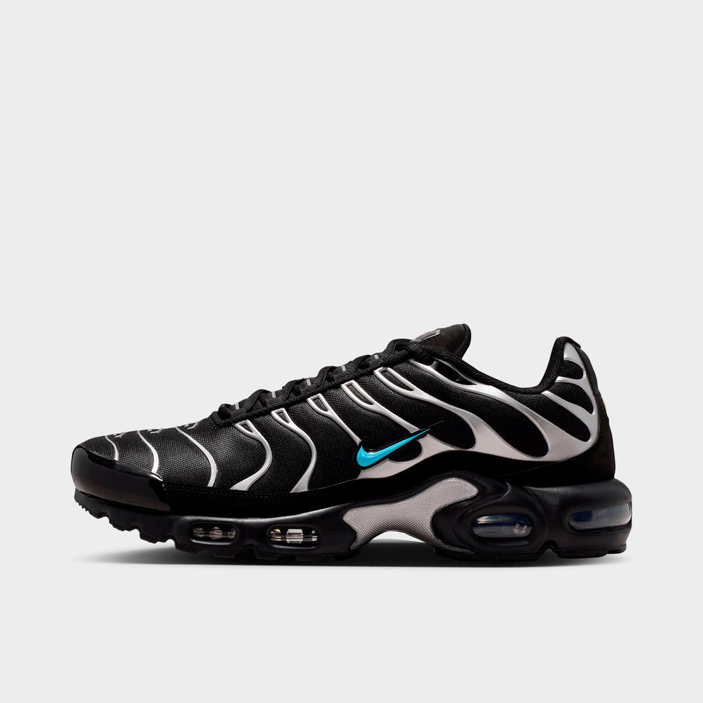 Men's Nike Air Max Plus Premium Casual Shoes - Black/Chrome/Gamma Blue