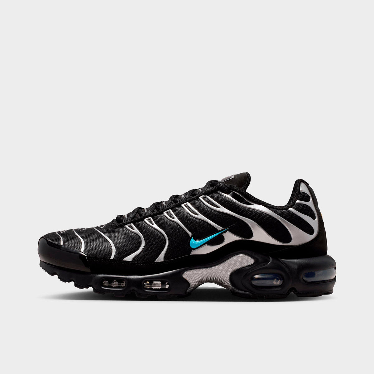 Men's Nike Air Max Plus Premium Casual Shoes - Black/Chrome/Gamma Blue