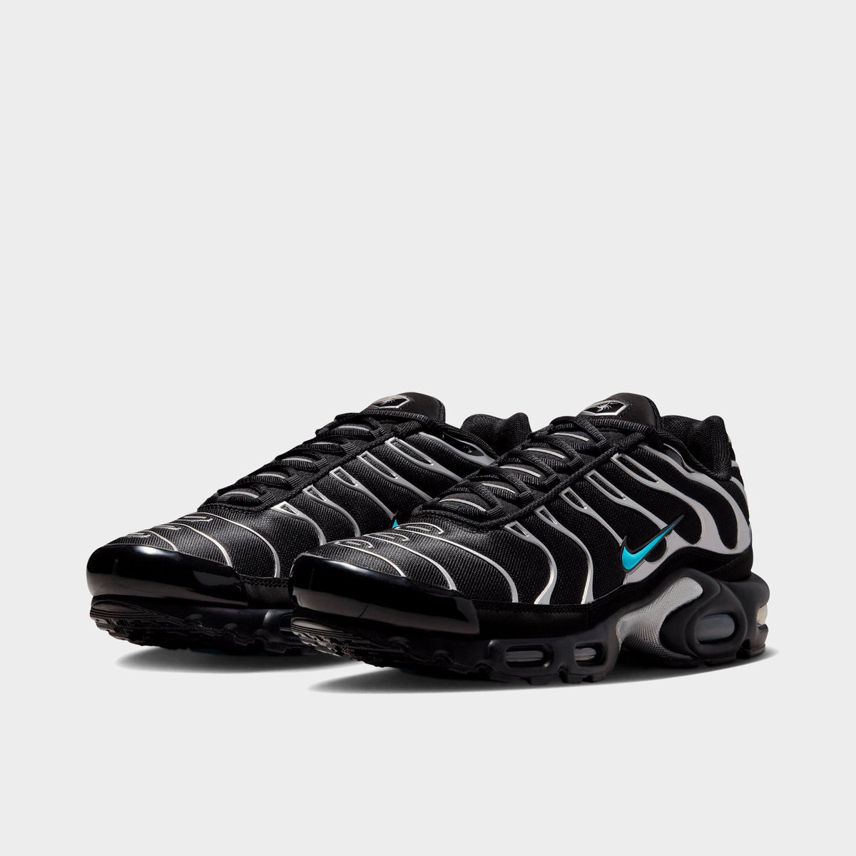 Men's Nike Air Max Plus Premium Casual Shoes - Black/Chrome/Gamma Blue - view 2