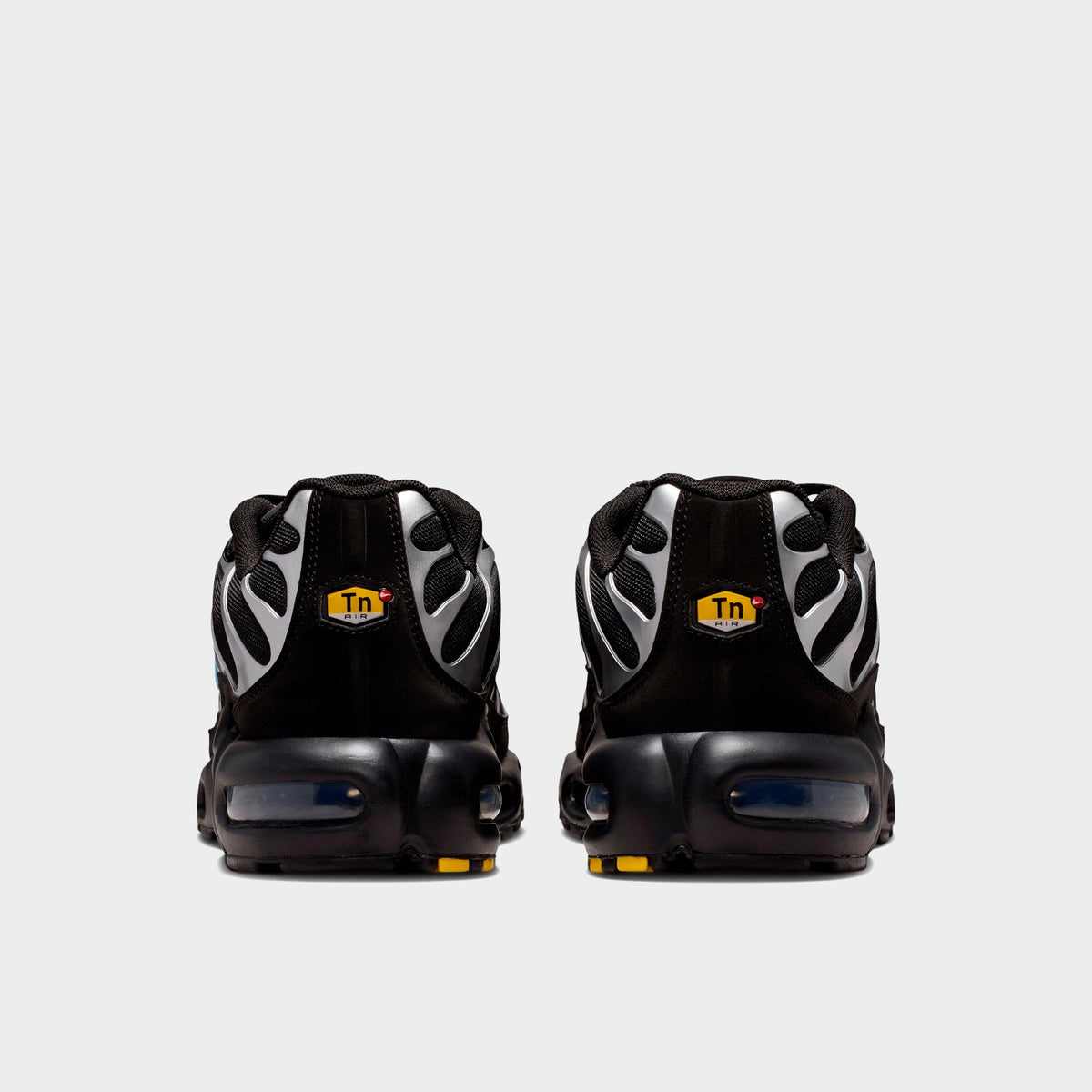 Men's Nike Air Max Plus Premium Casual Shoes - Black/Chrome/Gamma Blue - view 4